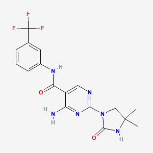 molecular formula C17H17F3N6O2 B1671735 Imanixil CAS No. 75689-93-9