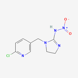 molecular formula C9H10ClN5O2 B1671751 N-[1-[(6-chloro-3-pyridinyl)methyl]-4,5-dihydroimidazol-2-yl]nitramide CAS No. 105827-78-9