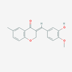 molecular formula C18H16O4 B1671808 3-[(3-Hydroxy-4-methoxyphenyl)methylidene]-6-methylchromen-4-one CAS No. 1031206-36-6