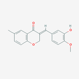 molecular formula C18H16O4 B1671808 3-[1-(3-Hydroxy-4-methoxyphenyl)-meth-(E)-ylidene]-6-methyl-chroman-4-one CAS No. 1031206-36-6