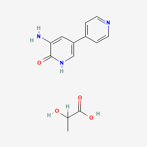 molecular formula C13H15N3O4 B1671812 Inamrinone lactate CAS No. 75898-90-7