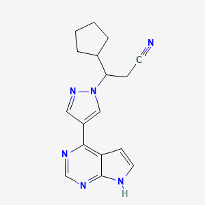 3-cyclopentyl-3-[4-(7H-pyrrolo[2,3-d]pyrimidin-4-yl)-1-pyrazolyl]propanenitrile