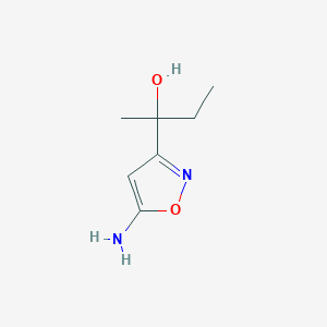 molecular formula C7H12N2O2 B167183 2-(5-Aminoisoxazol-3-yl)butan-2-ol CAS No. 134965-78-9