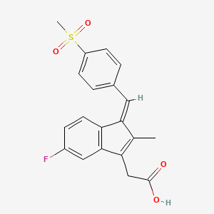 molecular formula C20H17FO4S B1671835 (Z)-5-氟-2-甲基-1-[对-(甲基磺酰基)苄亚叉]茚-3-乙酸 CAS No. 59864-04-9