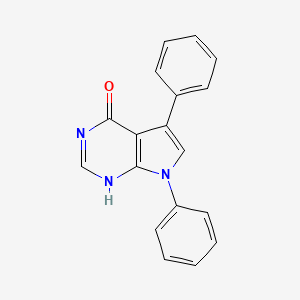 molecular formula C18H13N3O B1671845 5,7-Diphenyl-7H-pyrrolo[2,3-d]pyrimidin-4-ol CAS No. 287177-12-2
