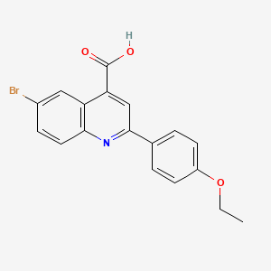 molecular formula C18H14BrNO3 B1671849 6-Bromo-2-(4-ethoxyphenyl)quinoline-4-carboxylic acid CAS No. 351001-28-0