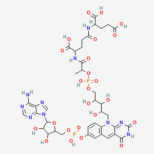 2-[[4-[2-[[5-[7-[[5-(6-Aminopurin-9-yl)-3,4-dihydroxyoxolan-2-yl]methoxy-hydroxyphosphoryl]oxy-2,4-dioxopyrimido[4,5-b]quinolin-10-yl]-2,3,4-trihydroxypentoxy]-hydroxyphosphoryl]oxypropanoylamino]-4-carboxybutanoyl]amino]pentanedioic acid