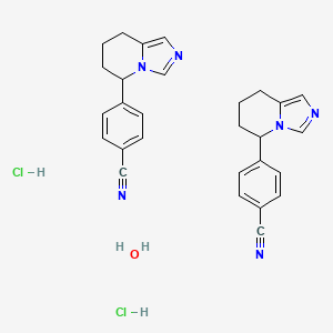 molecular formula C28H30Cl2N6O B1671857 Fadrozole Hydrochloride Hemihydrate CAS No. 176702-70-8