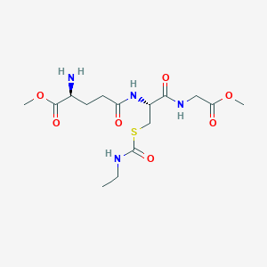 molecular formula C15H26N4O7S B167188 Glycine, N-(S-((ethylamino)carbonyl)-N-L-gamma-glutamyl-L-cysteinyl)-, dimethyl ester CAS No. 125974-23-4