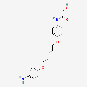 molecular formula C19H24N2O4 B1671912 Glycolanilide, 4'-(5-(p-aminophenoxy)pentyloxy)- CAS No. 102009-04-1