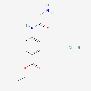 molecular formula C11H15ClN2O3 B1671920 Glycylbenzocaine CAS No. 23923-66-2