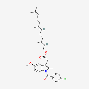molecular formula C34H40ClNO4 B1671942 E 0710; IM-F; Indometacin farnesil CAS No. 85801-02-1