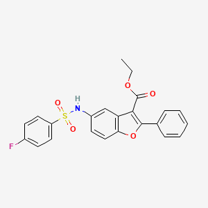 molecular formula C23H18FNO5S B1671950 ETHYL 5-(4-FLUOROBENZENESULFONAMIDO)-2-PHENYL-1-BENZOFURAN-3-CARBOXYLATE CAS No. 421579-95-5