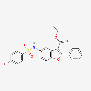 molecular formula C23H18FNO5S B1671950 5-{[(4-氟苯基)磺酰基]氨基}-2-苯基-1-苯并呋喃-3-羧酸乙酯 CAS No. 421579-95-5