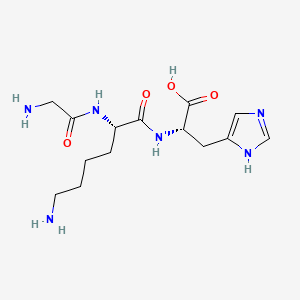 molecular formula C14H24N6O4 B1671964 L-组氨酸，N-(N(2)-甘氨酰-L-赖氨酰)- CAS No. 70253-66-6