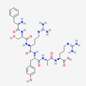 molecular formula C36H54N12O9 B1671972 L-Arginine, L-phenylalanyl-L-seryl-L-arginyl-L-tyrosyl-L-alanyl- CAS No. 725715-18-4