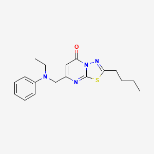 B1671976 2-butyl-7-((ethyl(phenyl)amino)methyl)-5H-[1,3,4]thiadiazolo[3,2-a]pyrimidin-5-one CAS No. 951499-16-4