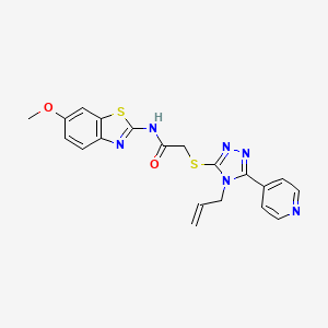 molecular formula C20H18N6O2S2 B1671980 N-(6-methoxy-1,3-benzothiazol-2-yl)-2-[(4-prop-2-enyl-5-pyridin-4-yl-1,2,4-triazol-3-yl)sulfanyl]acetamide CAS No. 948202-43-5