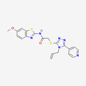 molecular formula C20H18N6O2S2 B1671980 N-(6-Methoxy-2-benzothiazolyl)-2-[[4-(2-propen-1-yl)-5-(4-pyridinyl)-4H-1,2,4-triazol-3-yl]thio]-acetamide CAS No. 948202-43-5