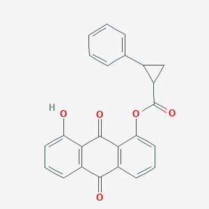 molecular formula C24H16O5 B1672006 (8-Hydroxy-9,10-dioxoanthracen-1-yl) 2-phenylcyclopropane-1-carboxylate CAS No. 352336-00-6