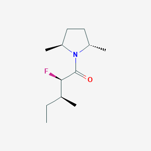 molecular formula C12H22FNO B167201 Pyrrolidine, 1-(2-fluoro-3-methyl-1-oxopentyl)-2,5-dimethyl-, [2S-[1(2S*,3R*),2alpha,5beta]]-(9CI) CAS No. 136734-70-8