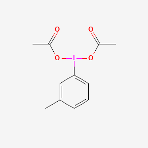 B1672018 Iodine, bis(acetato-O)(3-methylphenyl)-(9CI) CAS No. 19169-97-2