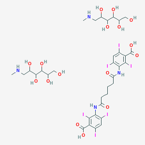 molecular formula C34H48I6N4O16 B1672020 Adipiodone, dimeglumine salt CAS No. 3521-84-4