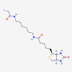molecular formula C18H31IN4O3S B1672023 N-Biotinyl-N'-(iodoacetyl)-1,6-hexanediamine CAS No. 93285-75-7