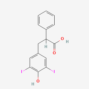 molecular formula C15H12I2O3 B1672024 Iodoalphionic Acid CAS No. 577-91-3