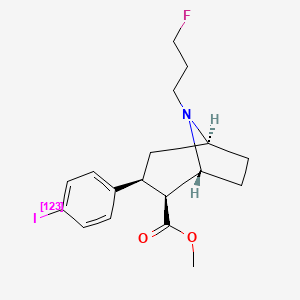 molecular formula C18H23FINO2 B1672037 8-Azabicyclo[3.2.1]octane-2-carboxylic acid,8-(3-fluoropropyl)-3-[4-(iodo-123I)phenyl]-, methyl ester, [1R-(exo,exo)]- CAS No. 155798-07-5