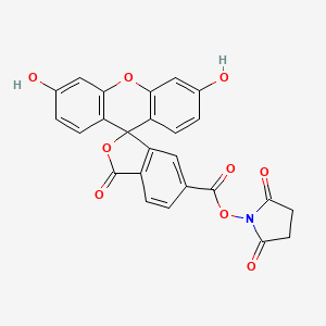 molecular formula C25H15NO9 B1672044 6-Carboxyfluorescein N-succinimidyl ester CAS No. 92557-81-8