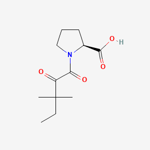 molecular formula C12H19NO4 B1672109 (2S)-1-(3,3-dimethyl-2-oxopentanoyl)pyrrolidine-2-carboxylic acid CAS No. 186268-78-0