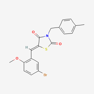 molecular formula C19H16BrNO3S B1672112 (5z)-5-(5-Bromo-2-Methoxybenzylidene)-3-(4-Methylbenzyl)-1,3-Thiazolidine-2,4-Dione CAS No. 870554-67-9