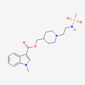molecular formula C19H27N3O4S B1672113 1H-吲哚-3-羧酸，1-甲基-，(1-(2-((甲磺酰基)氨基)乙基)-4-哌啶基)甲基酯 CAS No. 144625-51-4