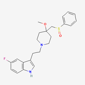 B1672119 3-[2-[4-(benzenesulfinylmethyl)-4-methoxypiperidin-1-yl]ethyl]-5-fluoro-1H-indole CAS No. 158848-32-9