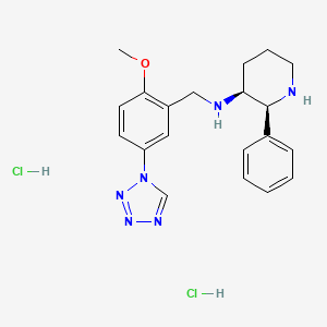 molecular formula C20H25ClN6O B1672122 (2S,3S)-N-[[2-methoxy-5-(tetrazol-1-yl)phenyl]methyl]-2-phenylpiperidin-3-amine;hydrochloride CAS No. 168398-02-5