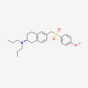 molecular formula C24H33NO3S B1672123 (2R)-6-[(4-methoxyphenyl)sulfonylmethyl]-N,N-dipropyl-1,2,3,4-tetrahydronaphthalen-2-amine CAS No. 175442-95-2