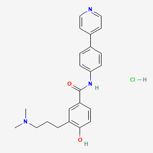 molecular formula C23H27Br2N3O2 B1672125 3-(3-(Dimethylamino)propyl)-4-hydroxy-N-(4-(pyridin-4-yl)phenyl)benzamide dihydrochloride CAS No. 172854-55-6
