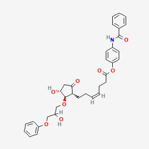 B1672126 (4-benzamidophenyl) (Z)-7-[(1R,2R,3R)-3-hydroxy-2-(2-hydroxy-3-phenoxypropoxy)-5-oxocyclopentyl]hept-4-enoate CAS No. 106342-69-2