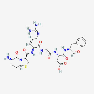 B1672129 (3S)-3-[[2-[[(Z,2S)-2-[[(3R,6R,8aS)-6-amino-5-oxo-2,3,6,7,8,8a-hexahydro-[1,3]thiazolo[3,2-a]pyridine-3-carbonyl]amino]-5-(diaminomethylideneamino)pent-3-enoyl]amino]acetyl]amino]-4-oxo-4-[[(2S)-1-oxo-3-phenylpropan-2-yl]amino]butanoic acid CAS No. 152323-73-4