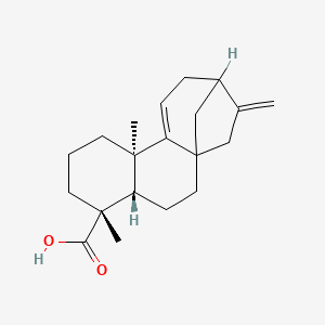 molecular formula C20H28O2 B1672136 (4S,5R,9R)-5,9-dimethyl-14-methylidenetetracyclo[11.2.1.01,10.04,9]hexadec-10-ene-5-carboxylic acid CAS No. 22338-67-6