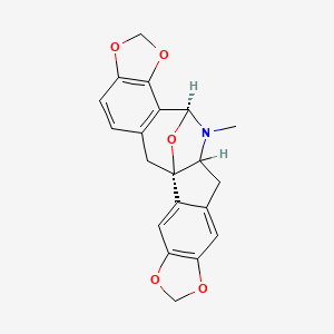 molecular formula C20H17NO5 B1672137 (1S,14S)-13-Methyl-5,7,17,19,25-pentaoxa-13-azaheptacyclo[12.10.1.01,12.02,10.04,8.015,23.016,20]pentacosa-2,4(8),9,15(23),16(20),21-hexaene CAS No. 87099-54-5