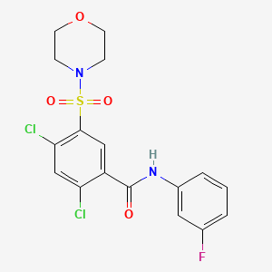 molecular formula C17H15Cl2FN2O4S B1672143 2,4-dichloro-N-(3-fluorophenyl)-5-morpholin-4-ylsulfonylbenzamide CAS No. 313685-55-1