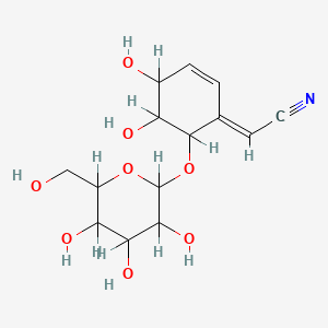 (2E)-2-[4,5-dihydroxy-6-[3,4,5-trihydroxy-6-(hydroxymethyl)oxan-2-yl]oxycyclohex-2-en-1-ylidene]acetonitrile