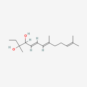 molecular formula C16H28O2 B1672147 5,7,11-Tridecatriene-3,4-diol, 3,8,12-trimethyl- CAS No. 6379-55-1