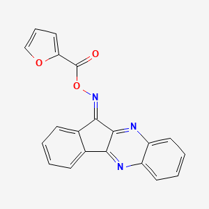 molecular formula C20H11N3O3 B1672167 [(E)-indeno[1,2-b]quinoxalin-11-ylideneamino] furan-2-carboxylate CAS No. 312538-03-7