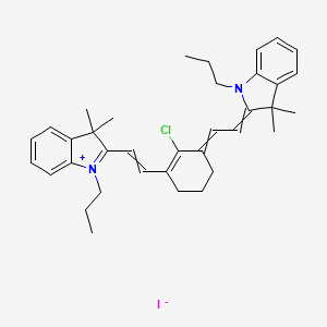 molecular formula C36H44ClIN2 B1672170 3H-Indolium, 2-[2-[2-chloro-3-[2-(1,3-dihydro-3,3-dimethyl-1-propyl-2H-indol-2-ylidene)ethylidene]-1-cyclohexen-1-yl]ethenyl]-3,3-dimethyl-1-propyl-, iodide (1:1) CAS No. 207399-07-3