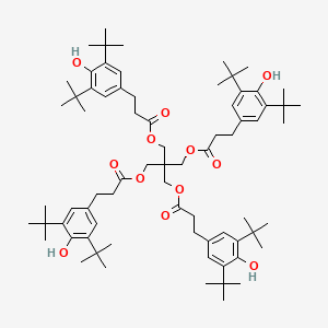 molecular formula C73H108O12 B1672178 Pentaerythritol tetrakis(3-(3,5-di-tert-butyl-4-hydroxyphenyl)propionate) CAS No. 6683-19-8