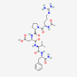 molecular formula C31H47N9O8 B1672179 L-Phenylalaninamide, N2-acetyl-L-arginyl-L-prolyl-L-alpha-aspartyl-L-valyl- CAS No. 103143-78-8