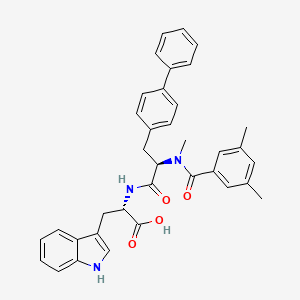 molecular formula C36H35N3O4 B1672182 (2S)-2-[[(2R)-2-[(3,5-二甲基苯甲酰)-甲基氨基]-3-(4-苯基苯基)丙酰]氨基]-3-(1H-吲哚-3-基)丙酸 CAS No. 169545-27-1
